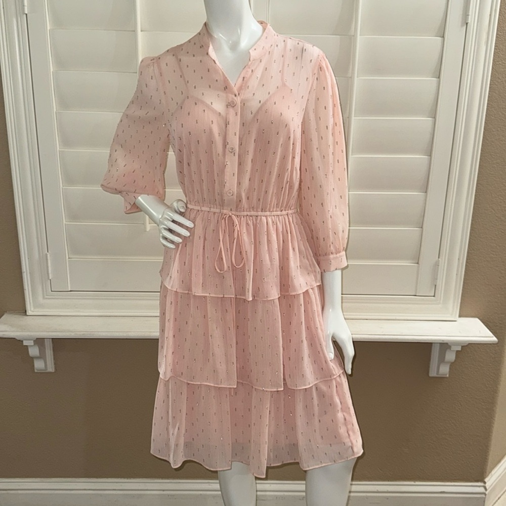 BCBGMaxAzria Clip Dot Tiered Ruffle Dress